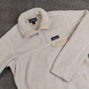Patagonia Women's Snap-T Re-Tool 1/4 Zip Pullover Fleece Cream Ivory Size Medium